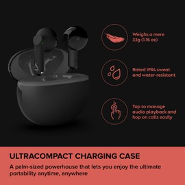 Creative Zen Air Dot - Leichte, echte kabellose, schweißfeste In-Ear-Kopfhörer (schwarz, Bluetooth, USB-C, ENC, IPX4)