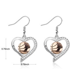 BNQL Basketball Earring Basketball Gifts for Lovers Players Team Sport Heart Earrings Jewelry Gifts Sport Lover Gift