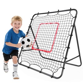 Pejevir Baseball Rebounder Net Softball Pitch-Back Rebound Net with Attachable Pitching Target and 3 Adjustable Angles, Portable Fielding Trainer Bungee Net Practice Equipment for Backyard, 4 X 4 ft