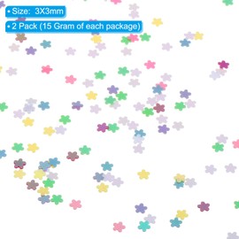 PATIKIL 30 Gram/1 Ounce Sequins and Spangles, 2Pcs Mixed Sequins for Crafts DIY Arts Wedding Celebration Supplies Greeting Card Decoration, Mix Colors Style 1, Flower