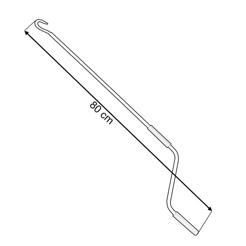 Awning Crank 80–160 cm, Butcher Hook, Grey