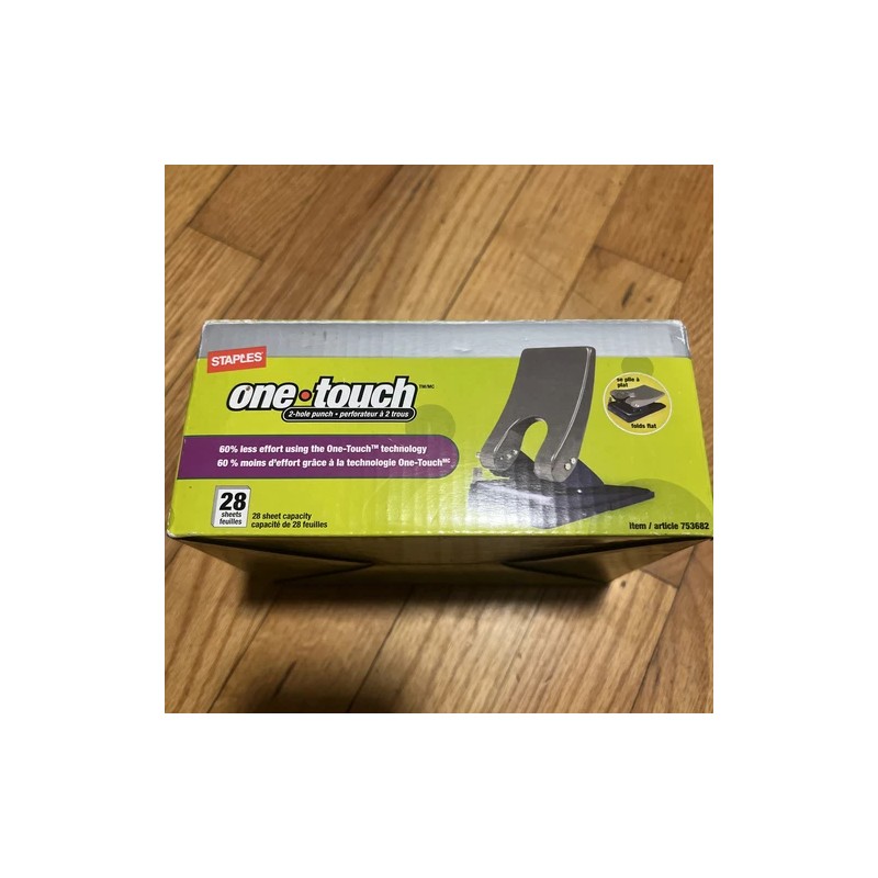 Staples One Touch 2 Hole Punch 28 Sheets Capacity NEW