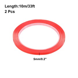 MECCANIXITY 2Pcs 5mm x 10m Phone Repair Adhesive Tape LCD Screen Repair Sticker Double Sided for Cell Phone Tablet Laptop Clear Red