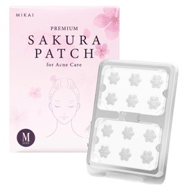 Mikai Premium Sakura PATCH Magnesium Needle Patch Needles for Rough Skin Night with Needle for Sensitive Skin Does Not Peel Off Made in Japan (M, 12 Pieces