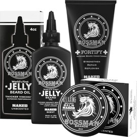 Bossman Essentials Kit  Aceite para barba, blsamo y acondicionador, Naked - Producto Original de Alta Calidad, Entrega Rápida y Segura, Garantía Inclu