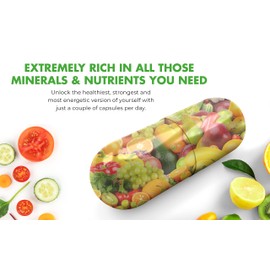 Nature's Core Fruit and Veggie Supplement - 360 Capsules -100% Whole Super Fruit and Super Vegetable Supplements & Vitamin, Made in USA, Soy Free, Vegan- 90 Count (Pack of 4)