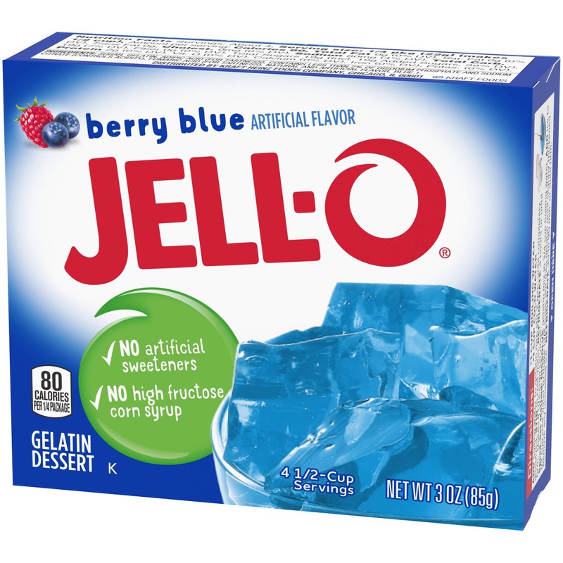 Jello Berry Blue Gelatin Dessert Jell-O 3oz 85g (2 packs)
