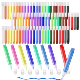 Motipuns 72 Pcs Suncatcher Paint Pens Bulk DIY Stained Glass Paint Window Art Paint Pen for Kids Neon Suncatcher Kit Suncatcher Paint Crafts Sets for Kids 10 ml Per Pack 24 Colors