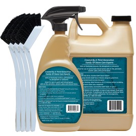 Granite Gold Grout Cleaner Spray with Brush for Stone, Ceramic, Glass & Colored Grout, 64 Fluid Ounces + 24 Fluid Ounces + 4 brushes