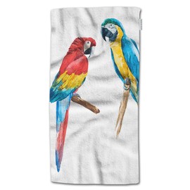 HGOD DESIGNS Hand Towel Parrot,Watercolor Drawing of A Bird Macaw Hand Towel Best for Bathroom Kitchen Bath and Hand Towels 30" Lx15 W