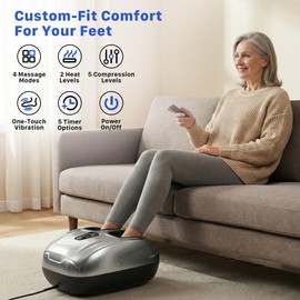 Musugy Foot Massager with Heat and Compression 2026 Upgraded Shiatsu Style