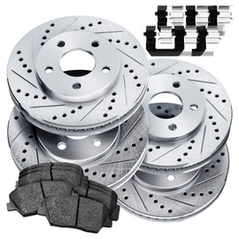 PowerSport Front Rear Brakes and Rotors Kit |Front Rear Brake Pads| Brake Rotors and Pads| Ceramic Brake Pads and Rotors |fits 1992-1996 Honda Prelude