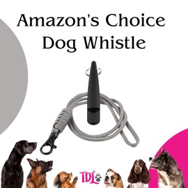 TDL Gun Dog Training Whistle with Lanyard - Dog Whistle with Loud, Solid Tone & Far Reaching Sound - Ideal High-Frequency Long-Distance Dog Recall Whistle for Most Breeds - Black with Navy Rope