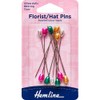Hemline H711.AC | Multi-Coloured Florist/Hat Pins | 35mm | 12
