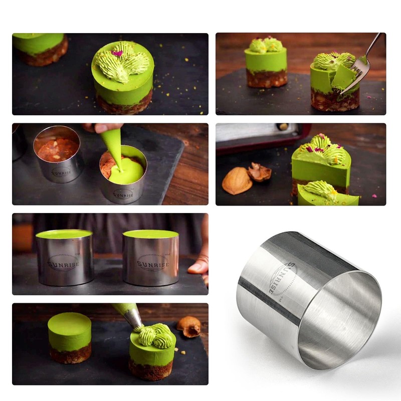 (Pack of 2) Round Food Ring, Stainless Steel (3.5" D