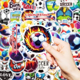 Hot Blood Football Stickers for Water Bottle,50 PCS Football Scrawl Stickers Pack for Bicycle Suitcase Laptop Phone Luggage Guitar,Waterproof Vinyl Stickers for Teens Girls Children Party Favors