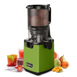 Cold Press Juicer Machines,Fretta 5.3'' Self Feeding Slow Masticating Juicers Fit Whole Fruits & Vegetable Easy Clean Juice Extractor,Tritan Material BPA Free 250W, Stainless Steel (Matcha)
