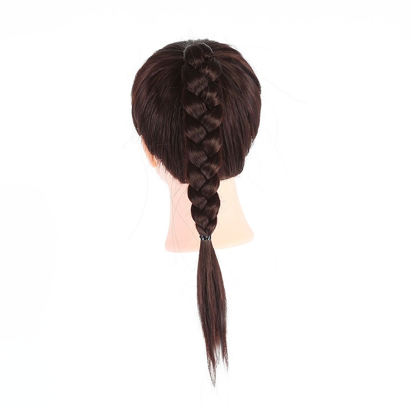 26" Synthetic Fiber Mannequin Head Hairdresser Training Head Cosmetology Doll