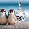 JERWLI Penguin Necklace 925 Sterling Silver Penguin Gifts Cute Animal