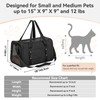 PETSFIT Cat Car Carrier for Small/Medium Cats Dogs, 18"x11"x11" Airline