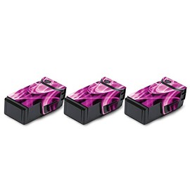 MightySkins Skin Compatible with DJI Mavic Air Drone - Pink Flames | Battery (3 Pack) | Protective, Durable, and Unique Vinyl Decal wrap Cover | Easy to Apply, Remove | Made in The USA