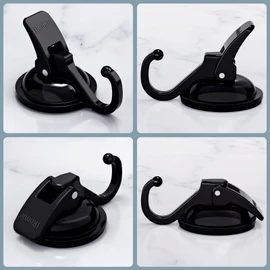 iRomic Heavy Duty Vacuum Suction Cup Hooks (4Pack),Black