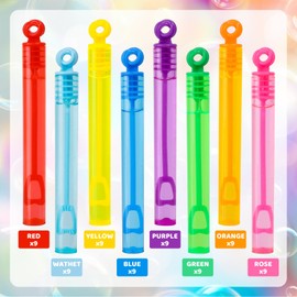 Roberly 72PCS Mini Bubble Wands Bulk Bubble Party Favors for Kids, Assortment 8 Color Fun Bubble Maker for Girls Boys Birthday Party Treats Carnival Game Classroom Prizes Bath Time Outdoor Summer Toy