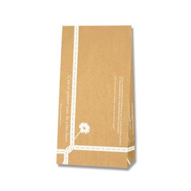 Shimojima Heiko Square Bottom Paper Bag No.4 Ruban 5.1 x 3.3 x 9.3 inches (13 x 8 x 23.5 cm), 100 Sheets