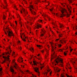 UoeRing Crinkle Cut Paper Shred Filler-4 OZ-Red Shredded Paper for Gift Wrapping Baskets Bag Easter Grass Gift Boxes Filler