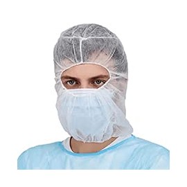 Greenour Case of 1000 Disposable Hood Cap Head Covers Hairnet Beard Cover Hooded Caps Polypropylene White
