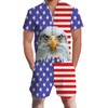 Goodstoworld Mens American Flag Rompers 4th of July Overalls Male