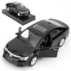 WAKAKAC Toy Car Compatible for 1：32 Camry Model Car, Pull Back Diecast Collectible Car with Sounds＆Lights for Kids Boys Girls and Adults, Gift Black