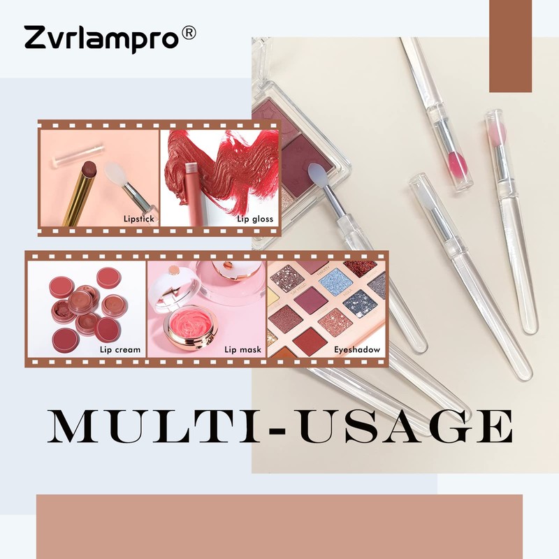 Silicone Lip Brush, Zvrlampro Lip Gloss Wands Lipstick Applicator with