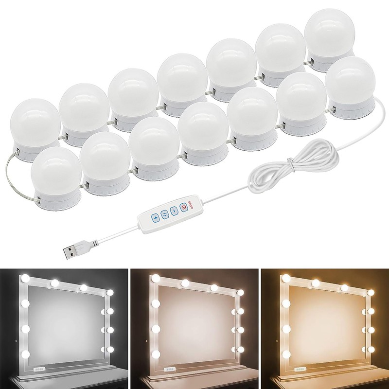 Pretmess LED Vanity Mirror Lights, Hollywood Style With 14 Dimmable