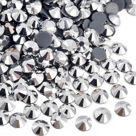 Jollin 2880pcs Hotfix Crystal Flatback Rhinestones Glass Diamonds for Crafts Crafts Decorations Clothes Shoes 4.0mm SS16 Silver Hematite