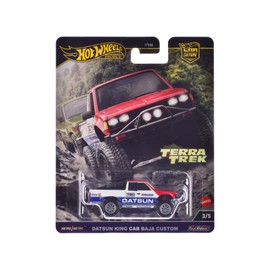 DCD Datsun King Cab Baja Custom Pickup Truck #720 Diecast Model Car Hot in White Blue with Red Hood 'Terra Trek' Series