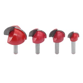 DingGreat 4Pcs 6mm Shank Round Nose Cove Core Box Router Bit, Round Groove Router Bit Cutter for Woodworking