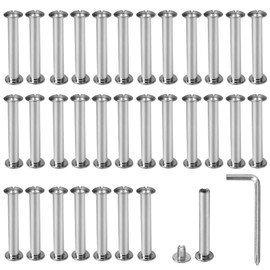 KINDPMA 60Sets M3 Cupboard Joining Bolts Cabinet Connectors Furniture Connecting Screws Bolts Furniture Fastener Binding Screws with Wrench for Connecting Wardrobe 35mm