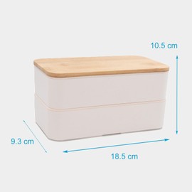 INTIRILIFE Lunch Box Bento Box mit 3 Fächern und Besteck in Weiß - 18.5. x 10.5 x 9.3 cm - Brotdose für Erwachsene und Kinder für Schule und Arbeit sicher verschließbar mit Messer Gabel und Löffel