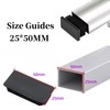 24PCS Rectangular End Caps 25 * 50mm,Black Plastic Plugs,Insert Plugs