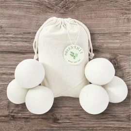 Green Lilly Laundry Dryer Balls, Natural Fabric Softener, Reduce Cloth Wrinkles, Drying Time Saver, Reusable, Dryer Sheet Replacement, Alternative to Liquid Softener (Pack of 6)
