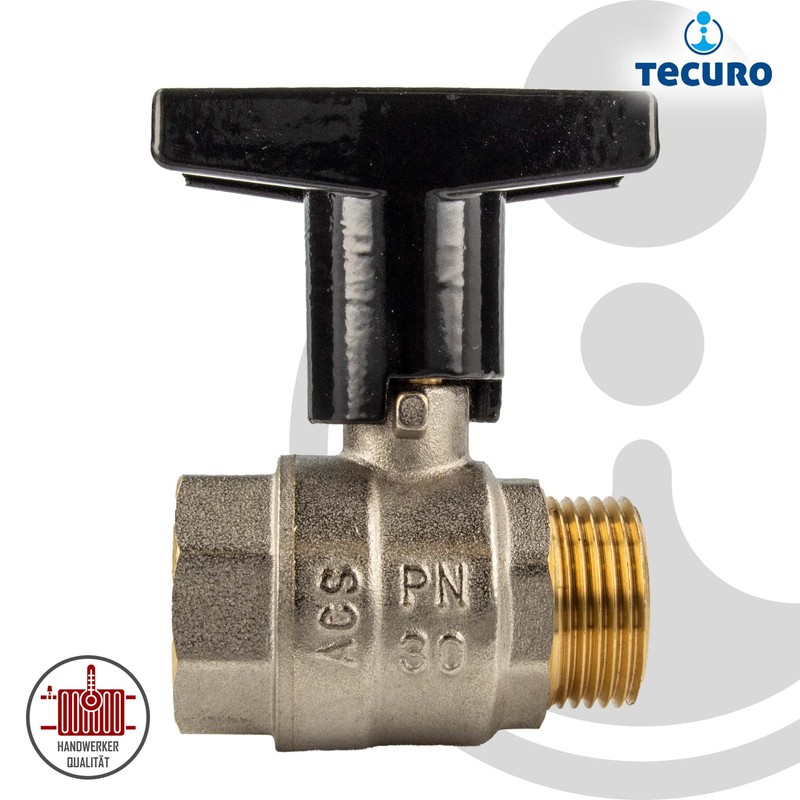tecuro Ball Valve, Internal x External Thread Rp 3/4 Inch