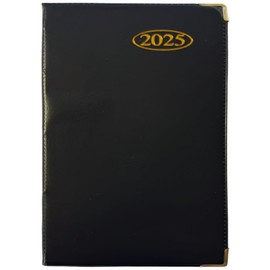 2025 POCKET DIARY - Week To A View - Soft Vinyl Cover - Black Blue or Red (Red)