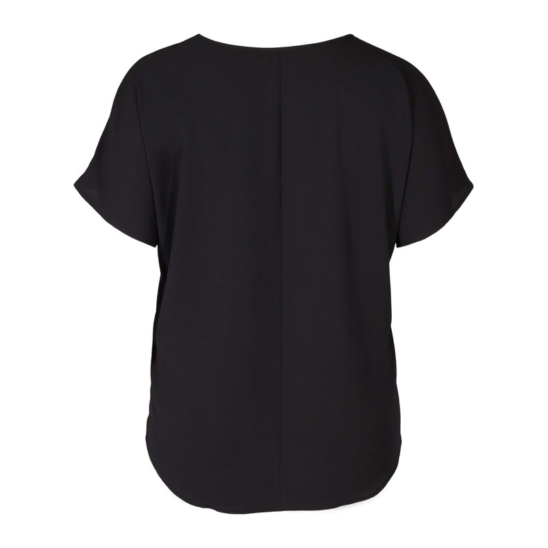 Zizzi Large Sizes Women's Short Sleeve Blouse with Crew Neck