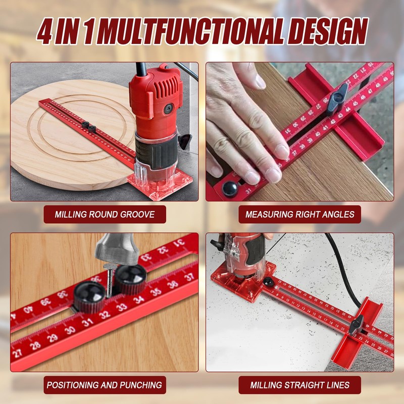 4 in 1 Router Milling Groove Holder, Aluminium Alloy Router