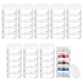 BENECREAT 10 Set 5 Stackable Cosmetic Containers, Bead Storage Containers, Bead Screw Stacking Jarssmall Cosmetic Sample Bottle for Glitter Painting Lotion, 3.7x8.3cm