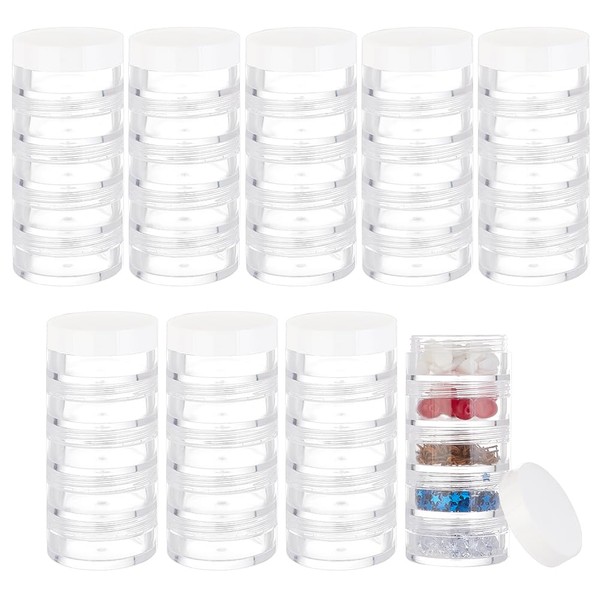 BENECREAT 10 Set 5 Stackable Cosmetic Containers, Bead Storage Containers,