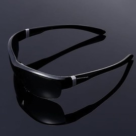 Gammaeon Polarised Sports Sunglasses Unisex - UV400 Protection for Cycling and Fishing (Black Rectangle, Universal Fit)