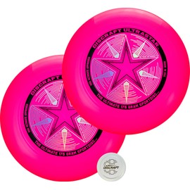 Discraft Two-Pack Pink Ultrastar Ultimate Discs - Standard Size, Varied Foil Designs, Perfect for Competitive & Casual Play