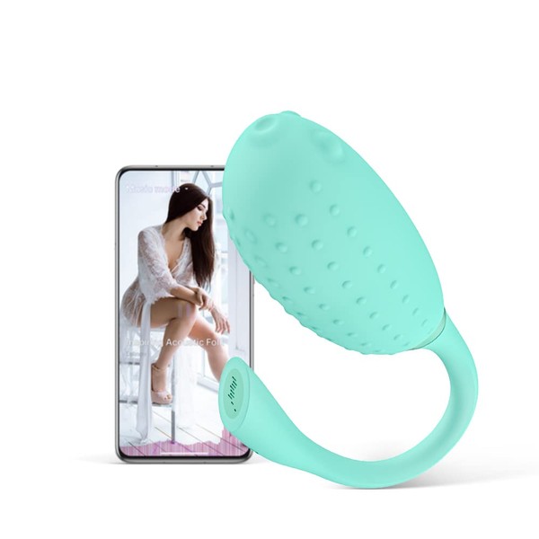 Magic Fugu-APP Controlled Powerful Vibration Rechargeable Waterproof Wearable Personal Massage (Green))